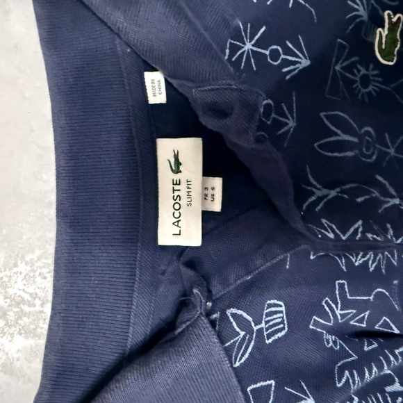 Lacoste Pique Slim Fit Polo - Egyptian Print - Men’s Small - Excellent Condition - Picture 3 of 4